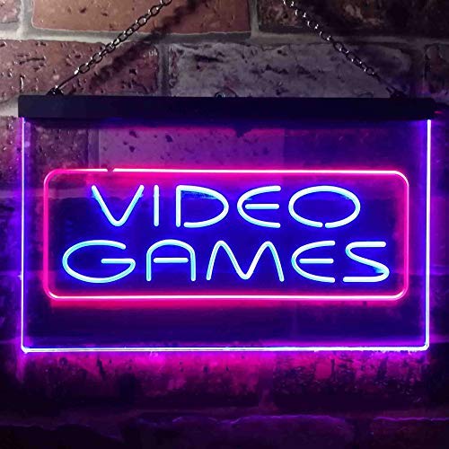 Video Games Dual LED Neon Light Sign